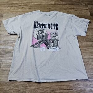 Death Note Graphic Tee - Beige and Pink